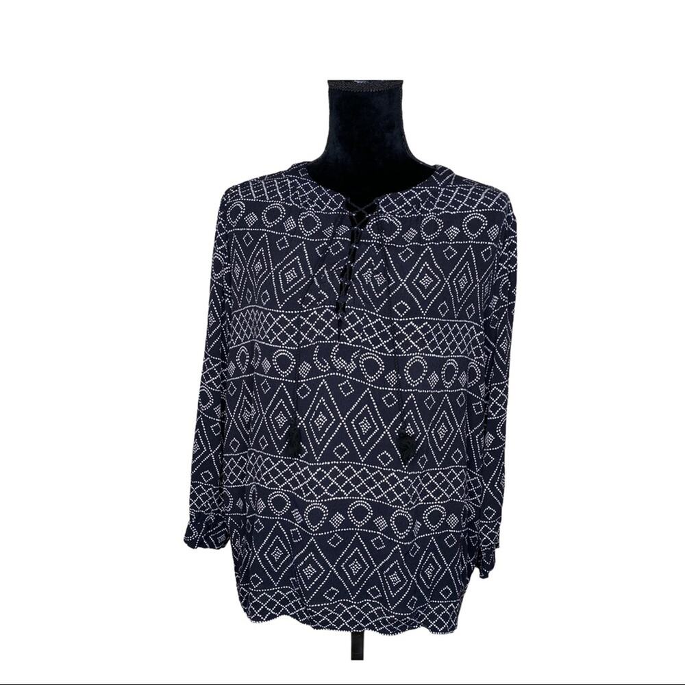 Madewell peasant top Black and White Medium Cottagecore